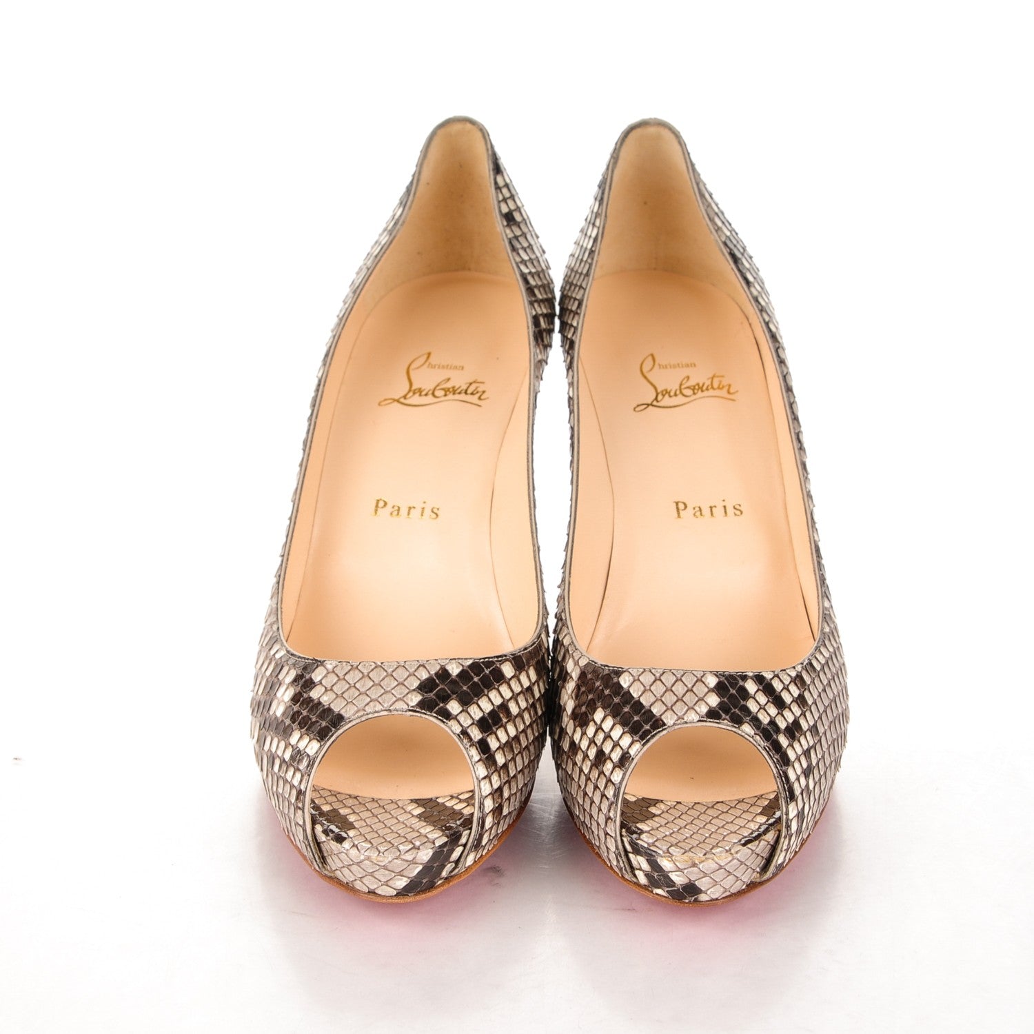 Christian Louboutin Python Mater Claude 85 Platform Pumps 40 Roccia 2 of 6