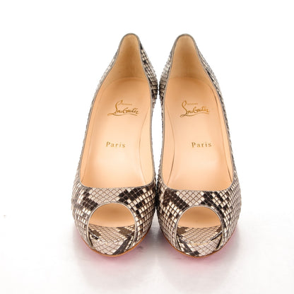 Christian Louboutin Python Mater Claude 85 Platform Pumps 40 Roccia 2 of 6