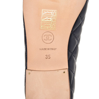 Chanel Lambskin Quilted CC Cap Toe Ballerina Flats 35 Navy 7 of 9