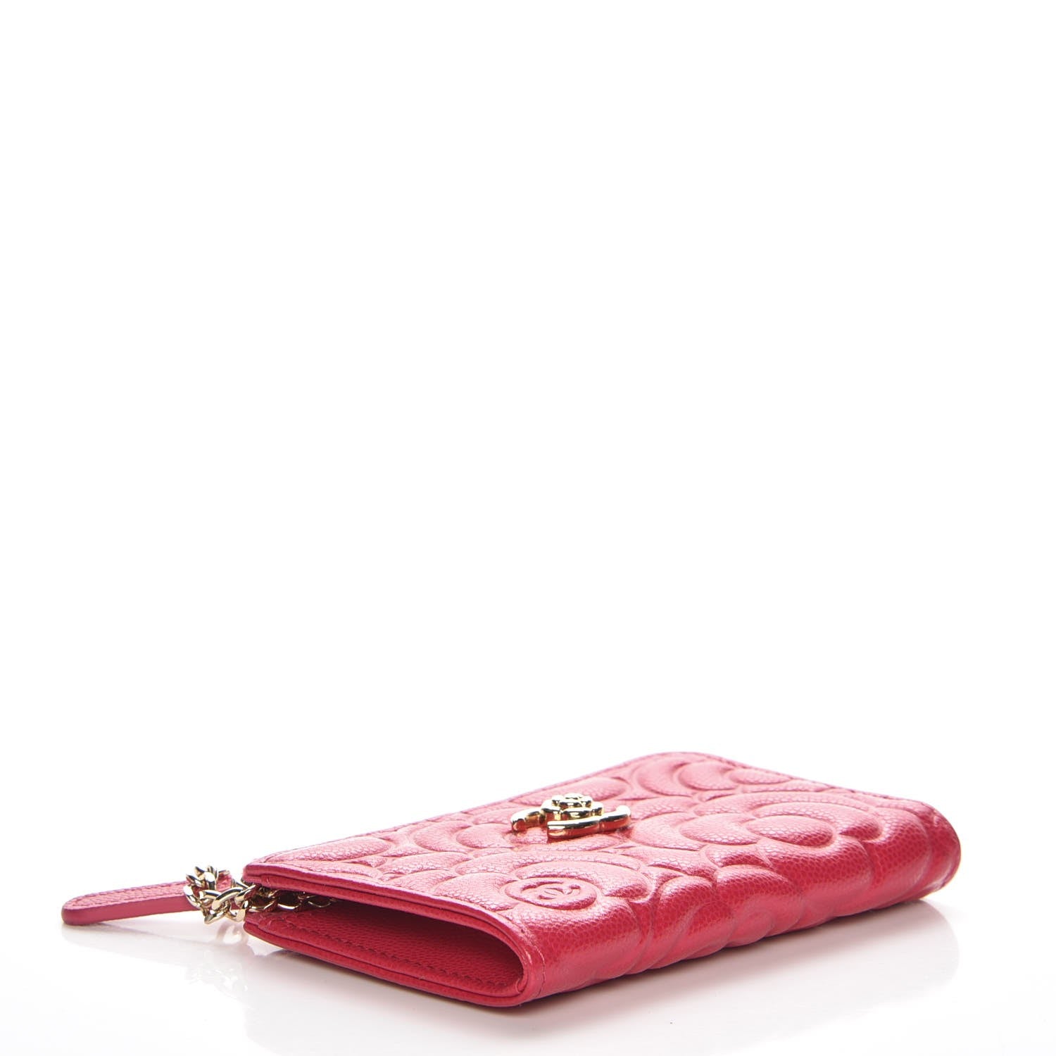 Chanel Caviar Camellia Embossed Key Holder Case Fuchsia 4 of 7