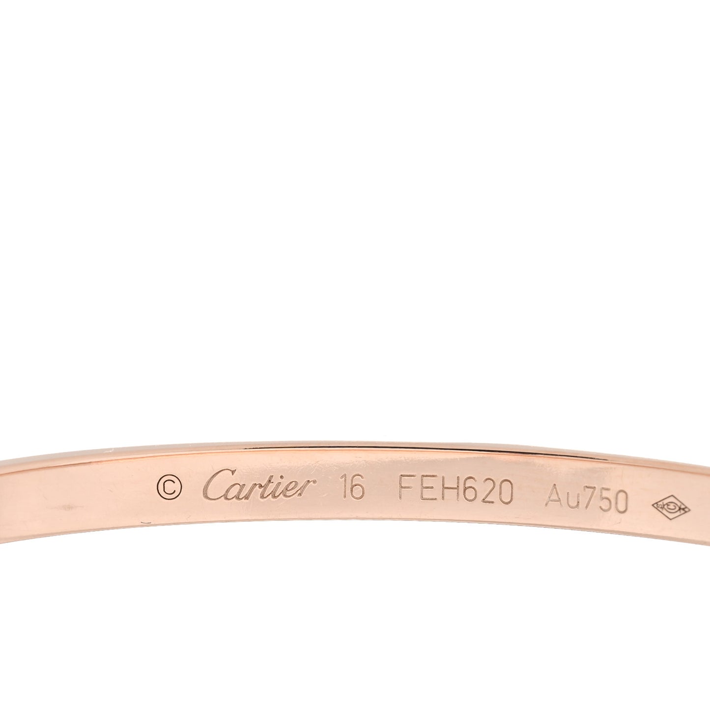 18K Pink Gold 10 Diamond Small LOVE Bracelet 16