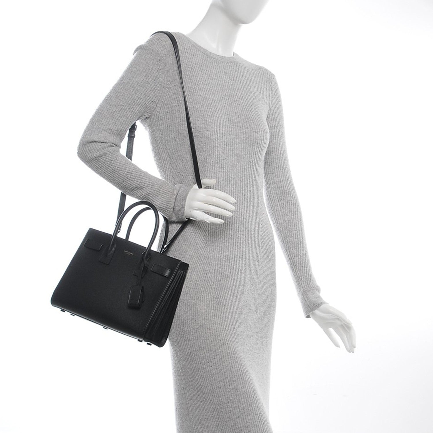 Saint Laurent Grained Calfskin Baby Sac De Jour Black 2 of 8