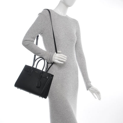 Saint Laurent Grained Calfskin Baby Sac De Jour Black 2 of 8
