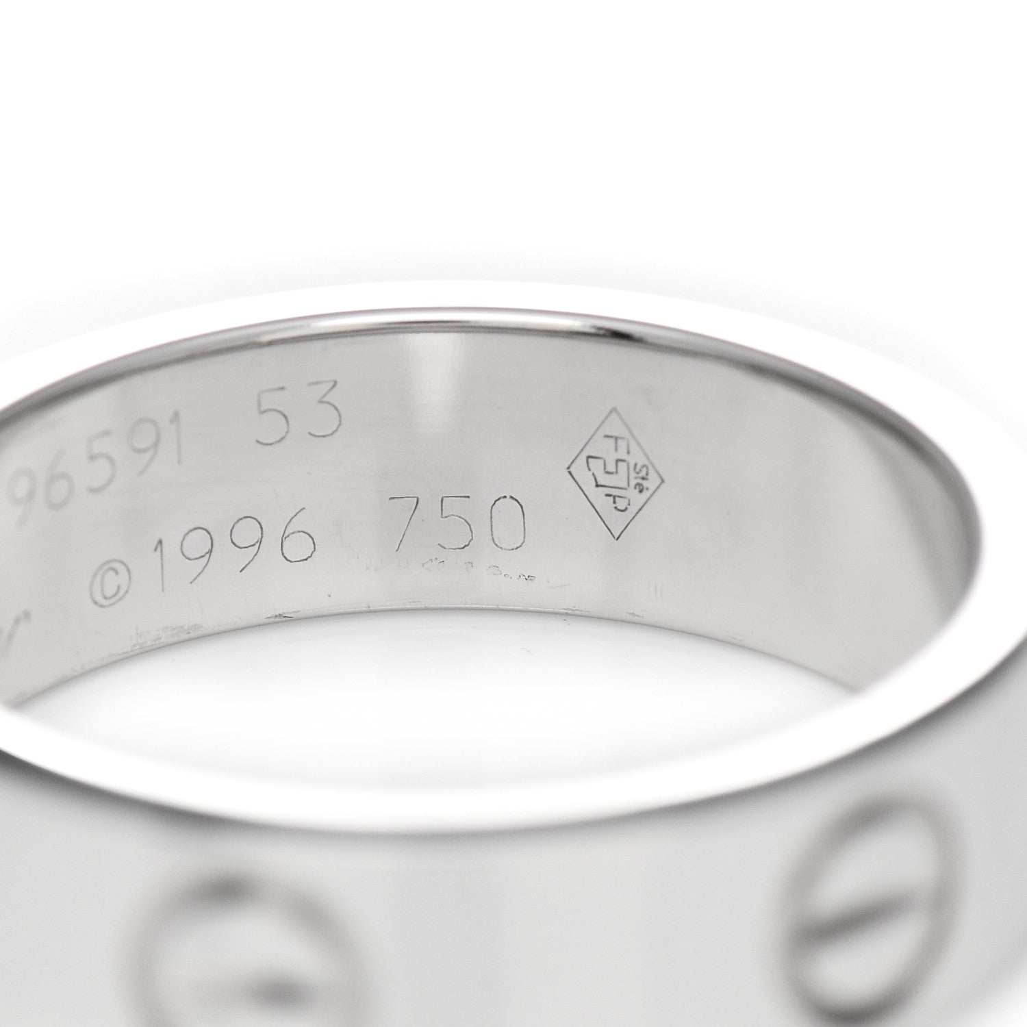 Cartier 18K White Gold 5.5mm LOVE Ring 53 6.25 5 of 5