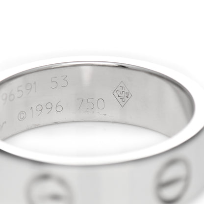 Cartier 18K White Gold 5.5mm LOVE Ring 53 6.25 5 of 5