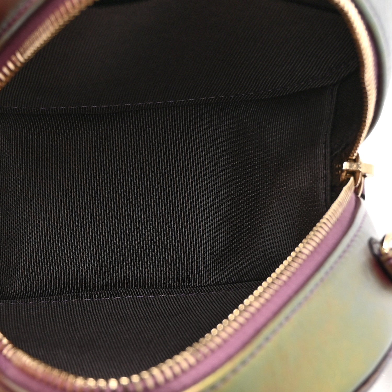 Chanel Iridescent Lambskin Quilted Round Clutch With Chain Purple 5 of 10