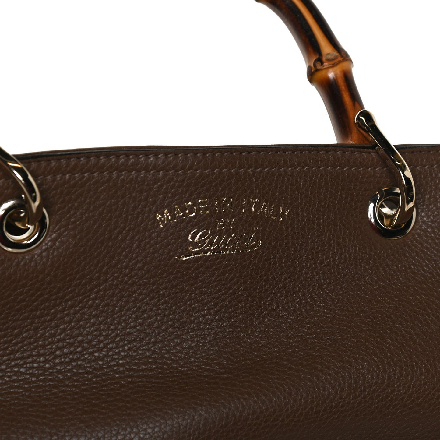 Pebbled Calfskin Medium Bamboo Shopper Tote Acero