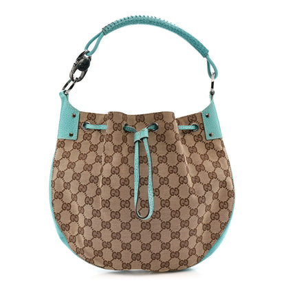 Gucci Monogram Drawstring Hobo Turquoise 1 of 15