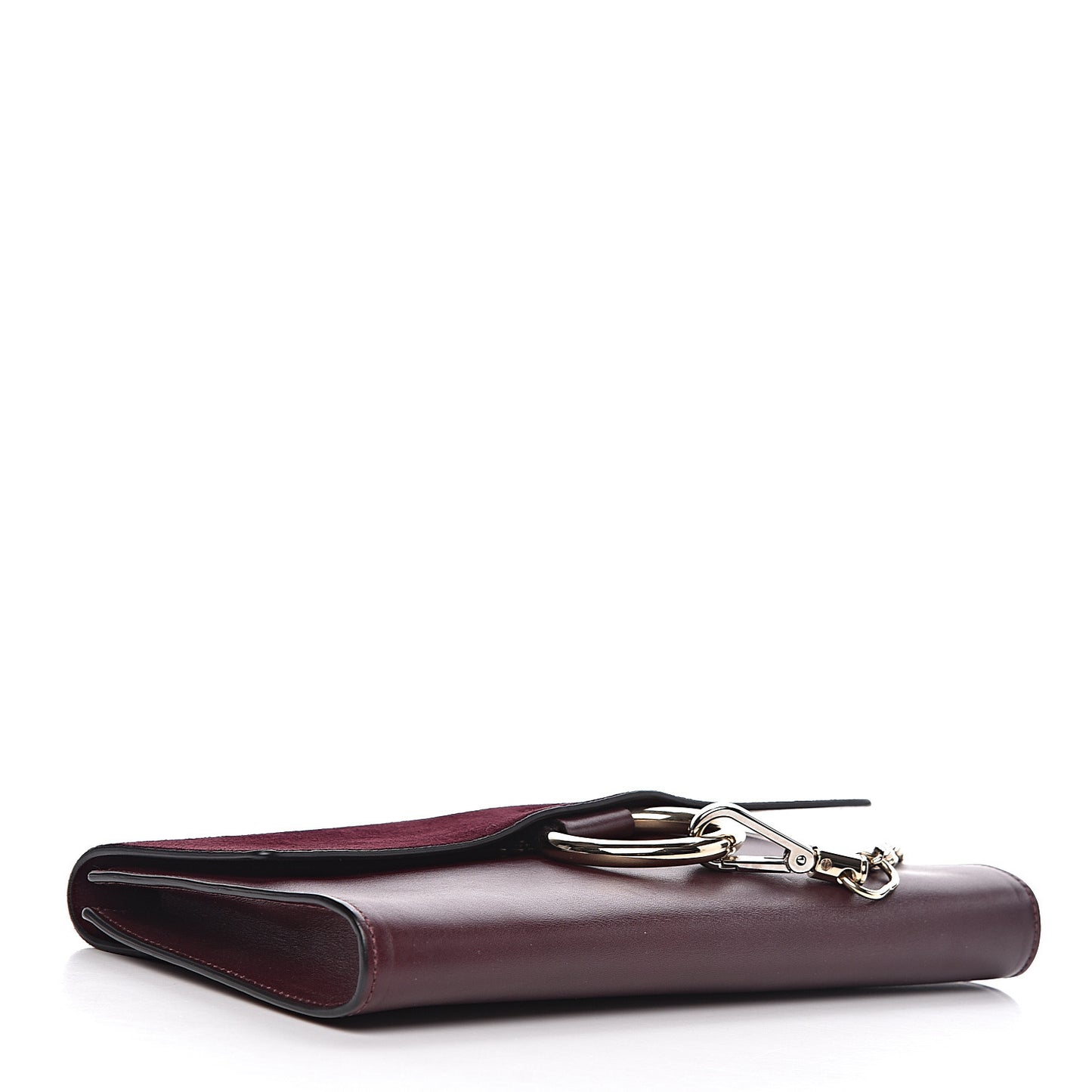 Suede Calfskin Faye Clutch Dark Purple