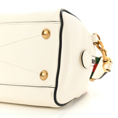 Gucci X ADIDAS Textured Dollar Calfskin Web Trefoil Logo Embossed Mini Bowling Bag Off White 10 of 14