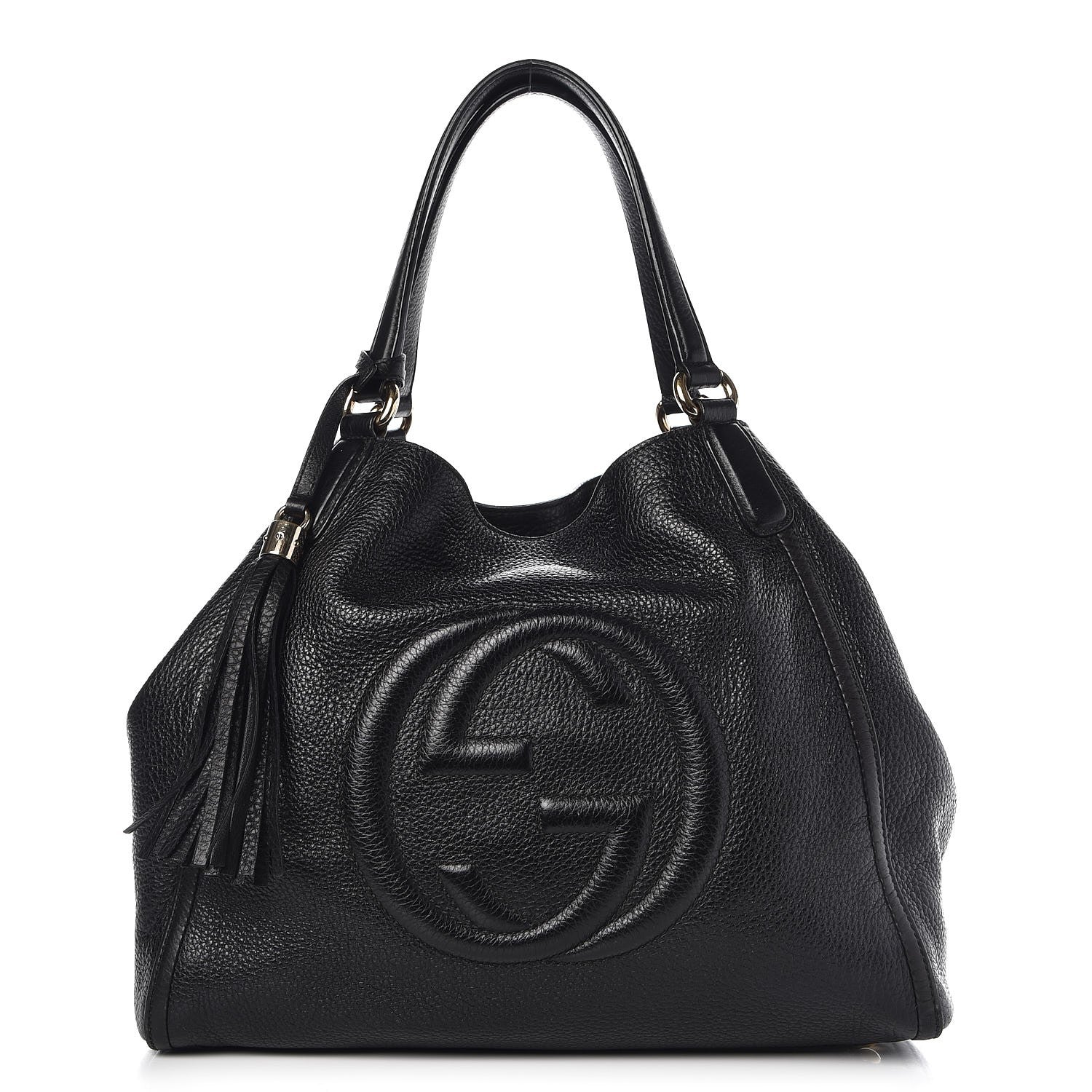 Gucci Pebbled Calfskin Medium Soho Shoulder Bag Black 1 of 10