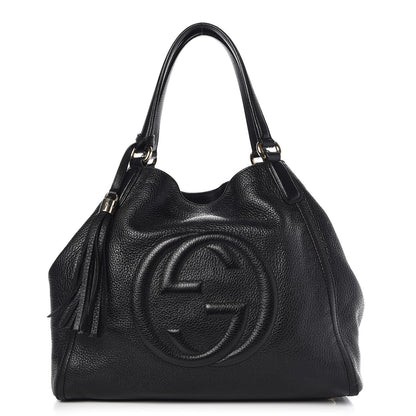 Gucci Pebbled Calfskin Medium Soho Shoulder Bag Black 1 of 10