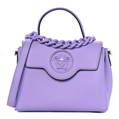 Versace Calfskin Medium La Medusa Top Handle Handbag Lilac 1 of 8