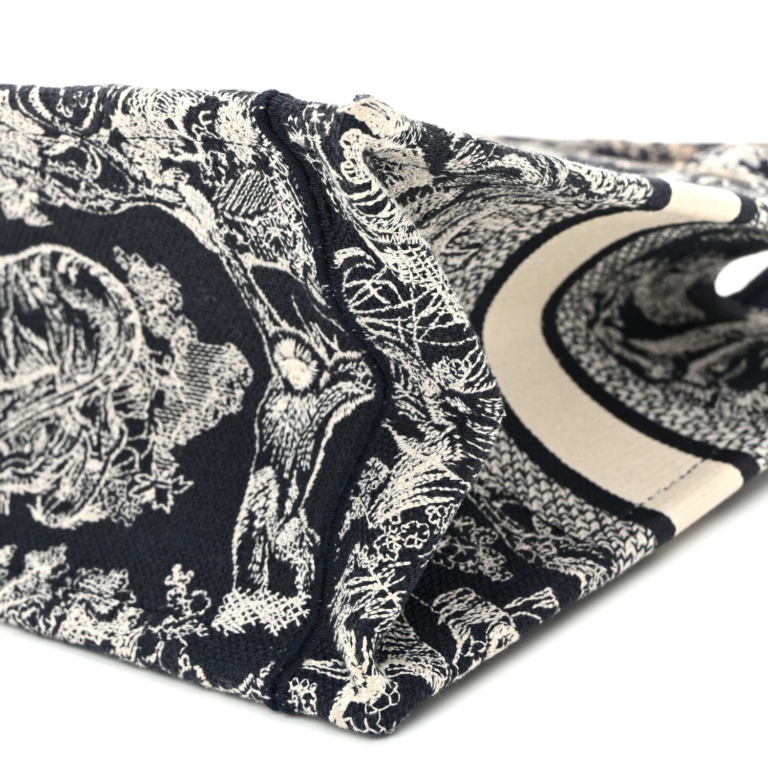 Christian Dior Canvas Embroidered Small Dioriviera Toile De Jouy Book Tote Blue 10 of 12