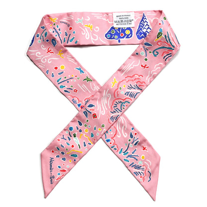 Hermes Silk Isola Di Primavera Twilly Rose Bleu Multicolor 1 of 4