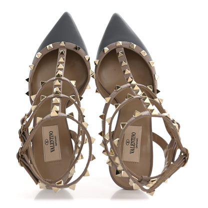 Valentino Garavani Calfskin Nappa Rockstud Ankle Strap 65mm Pumps 38 Light Stone Poudre 2 of 10