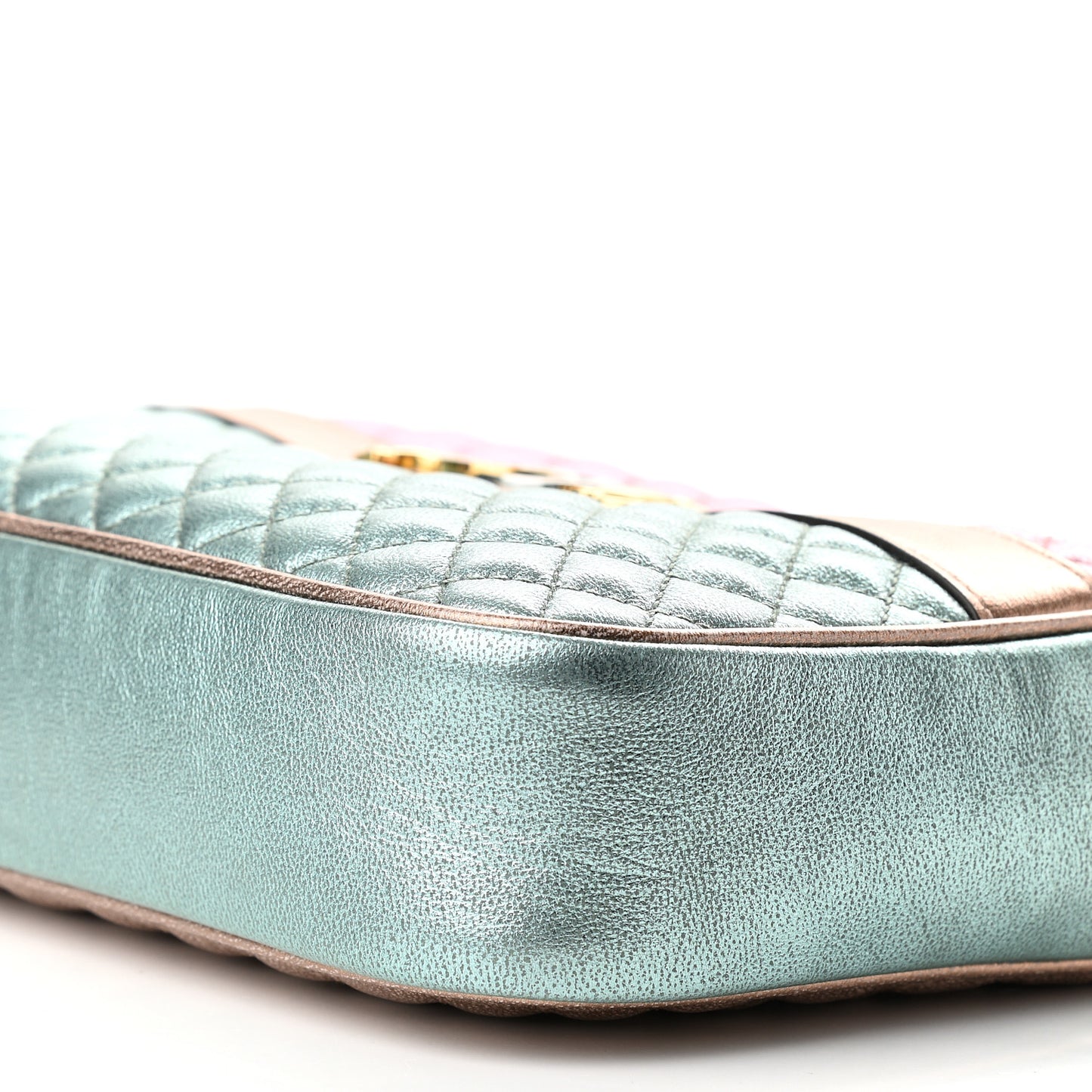 Laminated Nappa Trapuntata Small Zumi Shoulder Bag Rosa Lago Rame