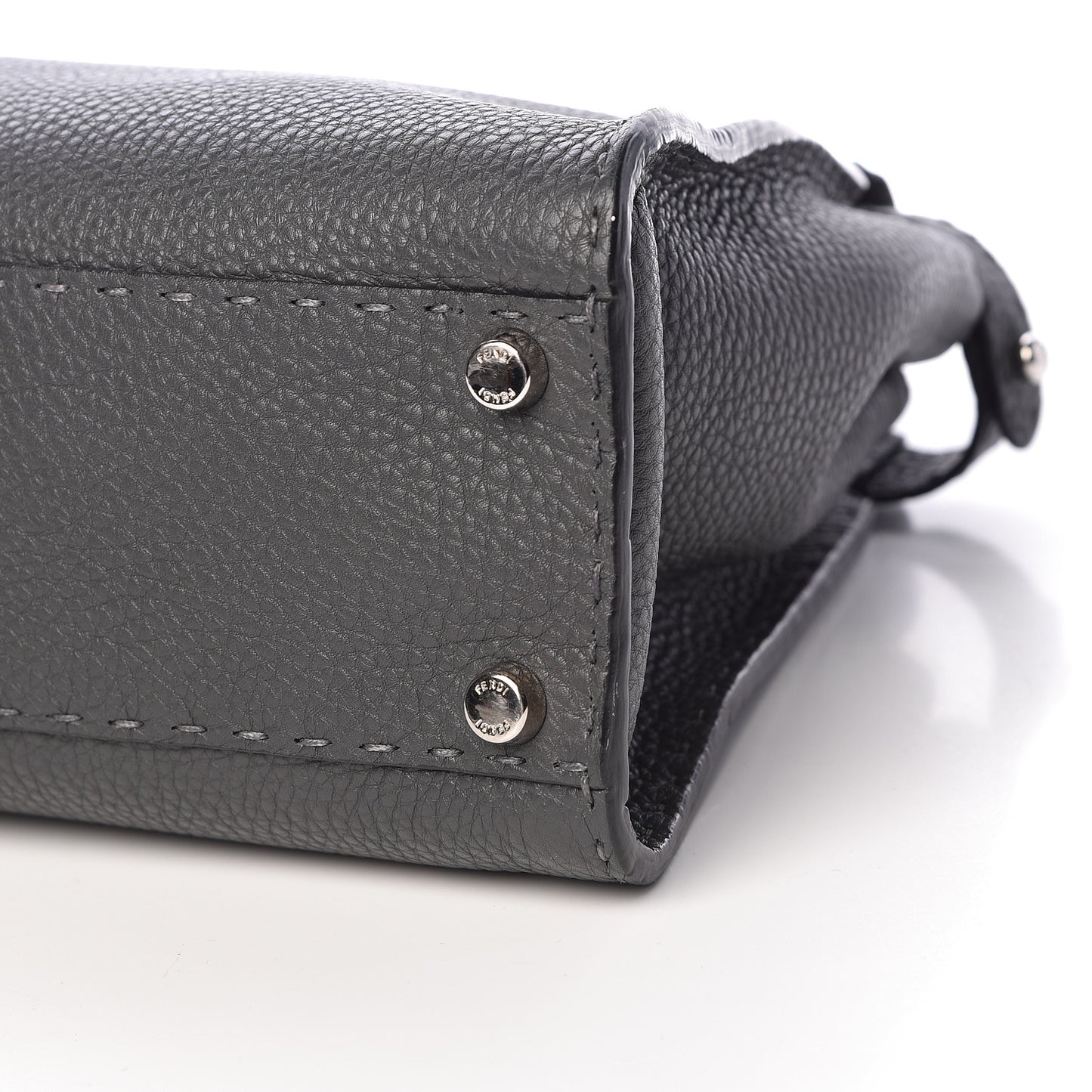 Cuoio Romano Selleria Bi-Color Medium Peekaboo Iconic Satchel Asfalto Latte