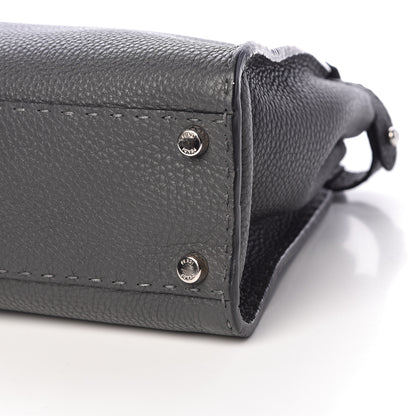 Fendi Cuoio Romano Selleria Bi-Color Medium Peekaboo Iconic Satchel Asfalto Latte 13 of 14