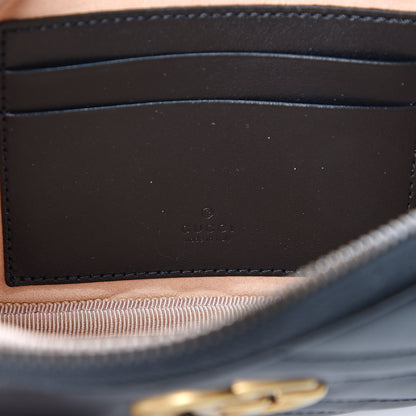 Gucci Calfskin Matelasse Mini GG Marmont Chain Crossbody Bag Black 5 of 10