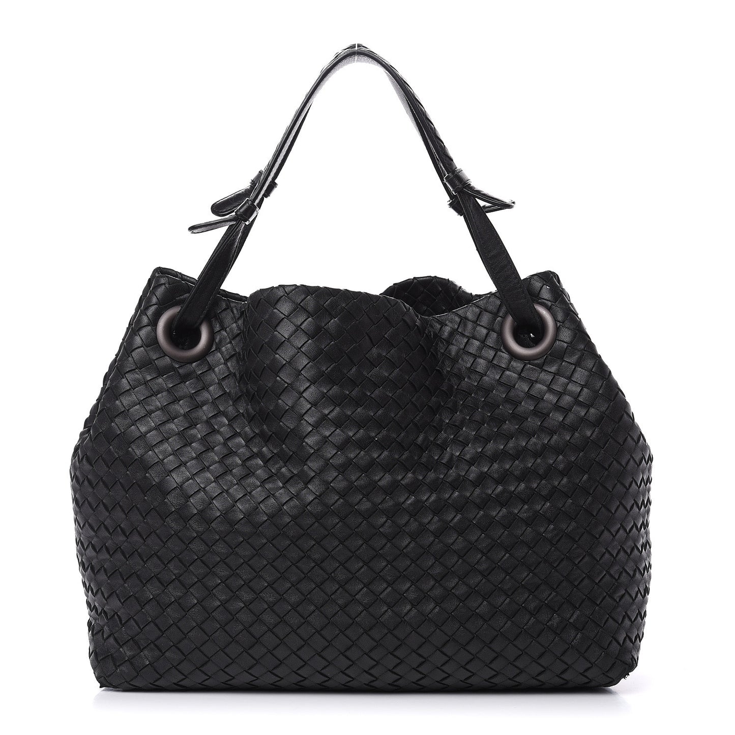 Nappa Intrecciato Medium Garda Bag Black