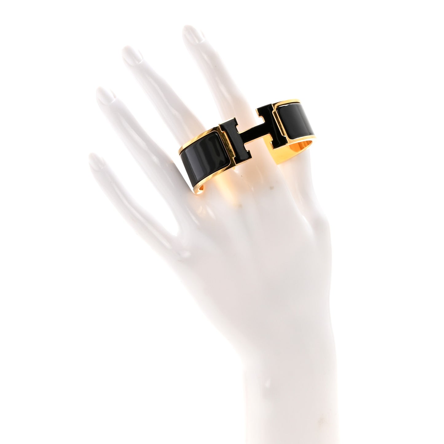 Enamel Wide Clic Clac H Bracelet PM Black