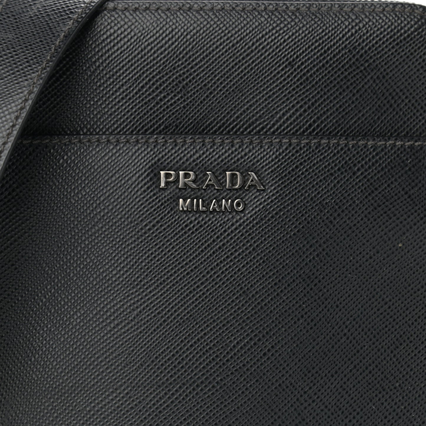 Saffiano Flat Messenger Bag Black