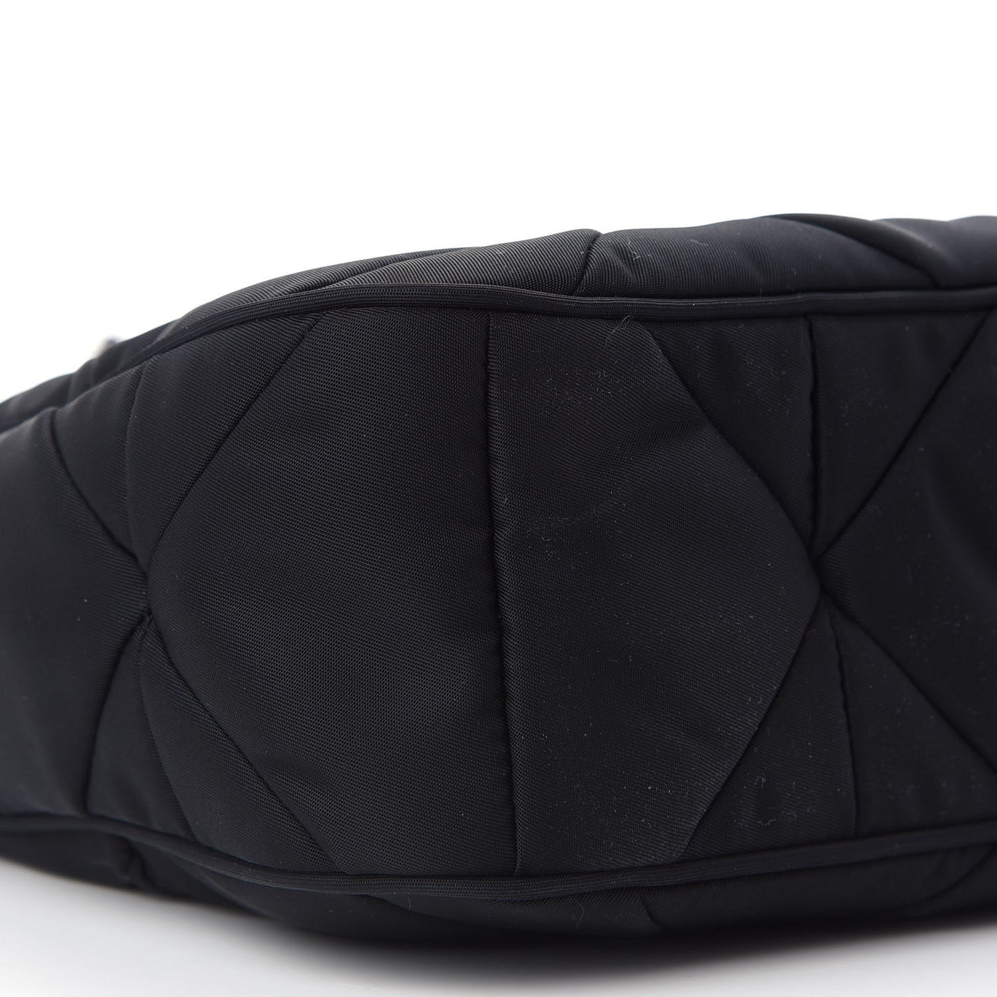 Re-Nylon Triangle Padded Patchwork Shoulder Bag Black