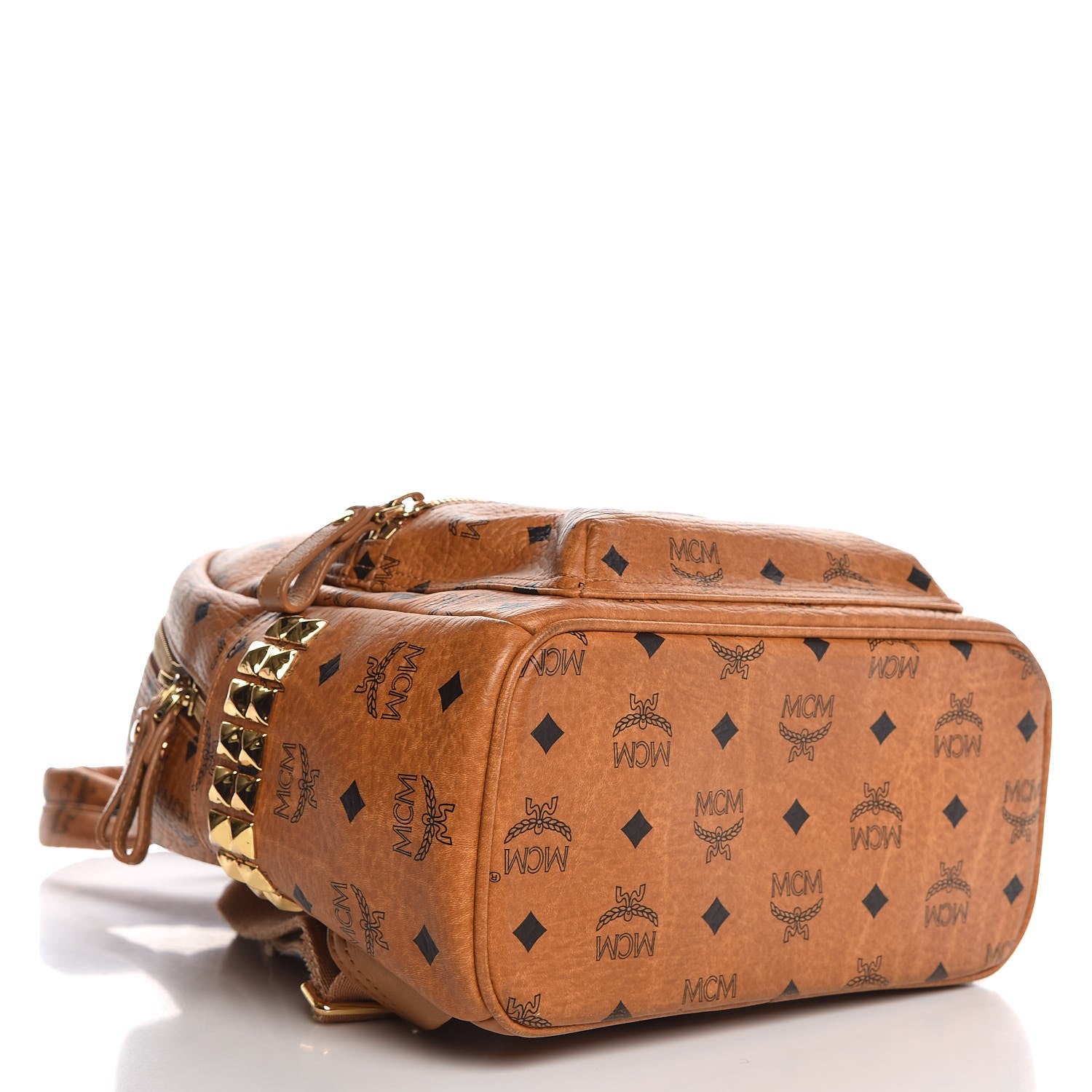 MCM Visetos Small Side Stud Stark Backpack Cognac 4 of 10