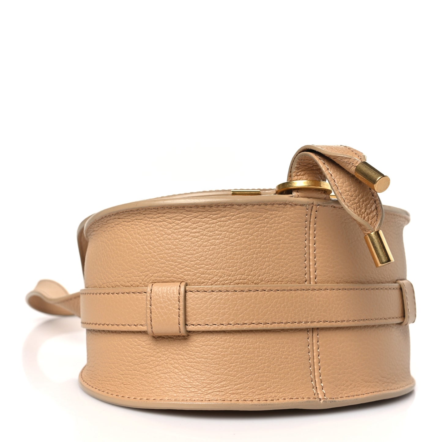 Grained Calfskin Small Marcie Saddle Bag Root Beige