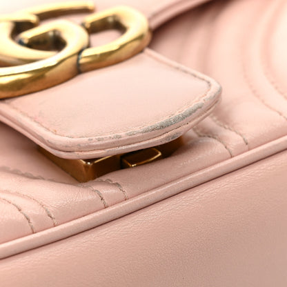 Gucci Calfskin Matelasse Mini GG Marmont Shoulder Bag Perfect Pink 12 of 13