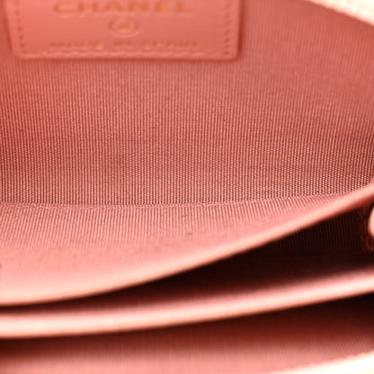 Chanel Caviar Quilted Boy Zip Around Coin Purse Wallet Light Pink 8 of 13