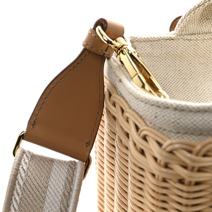 Prada Canvas Wicker Shoulder Bag White 11 of 11