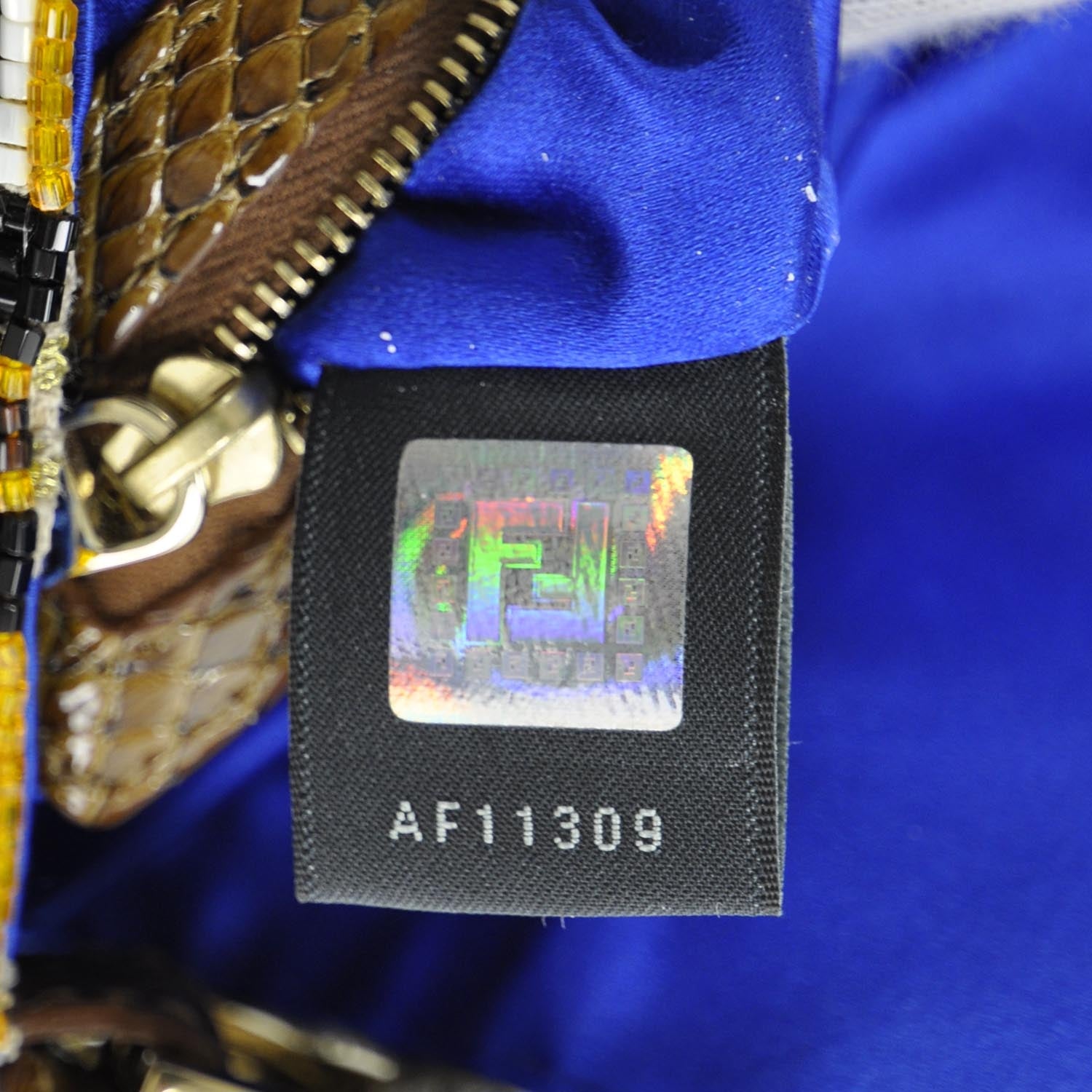 Fendi Python Crochet Beaded Baguette 8 of 12