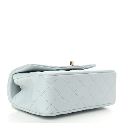 Chanel Lambskin Quilted Mini Top Handle Rectangular Flap Light Blue 4 of 10