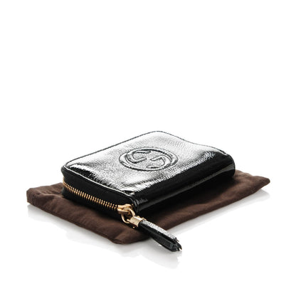 Gucci Patent Soho Compact Disco Zip Around Wallet Black 4 of 7