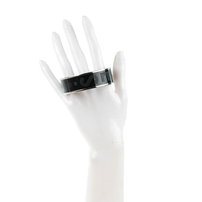 Hermes Enamel Wide Printed Sellier Bracelet 65 Black 2 of 5