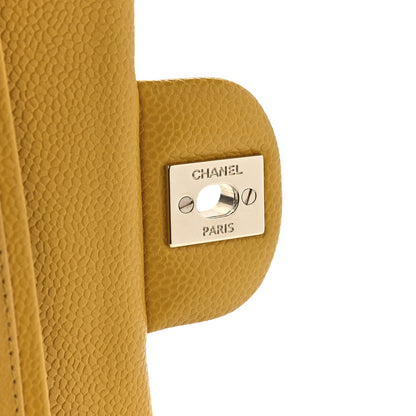 Chanel Caviar Quilted Medium Double Flap Yellow 5 of 12