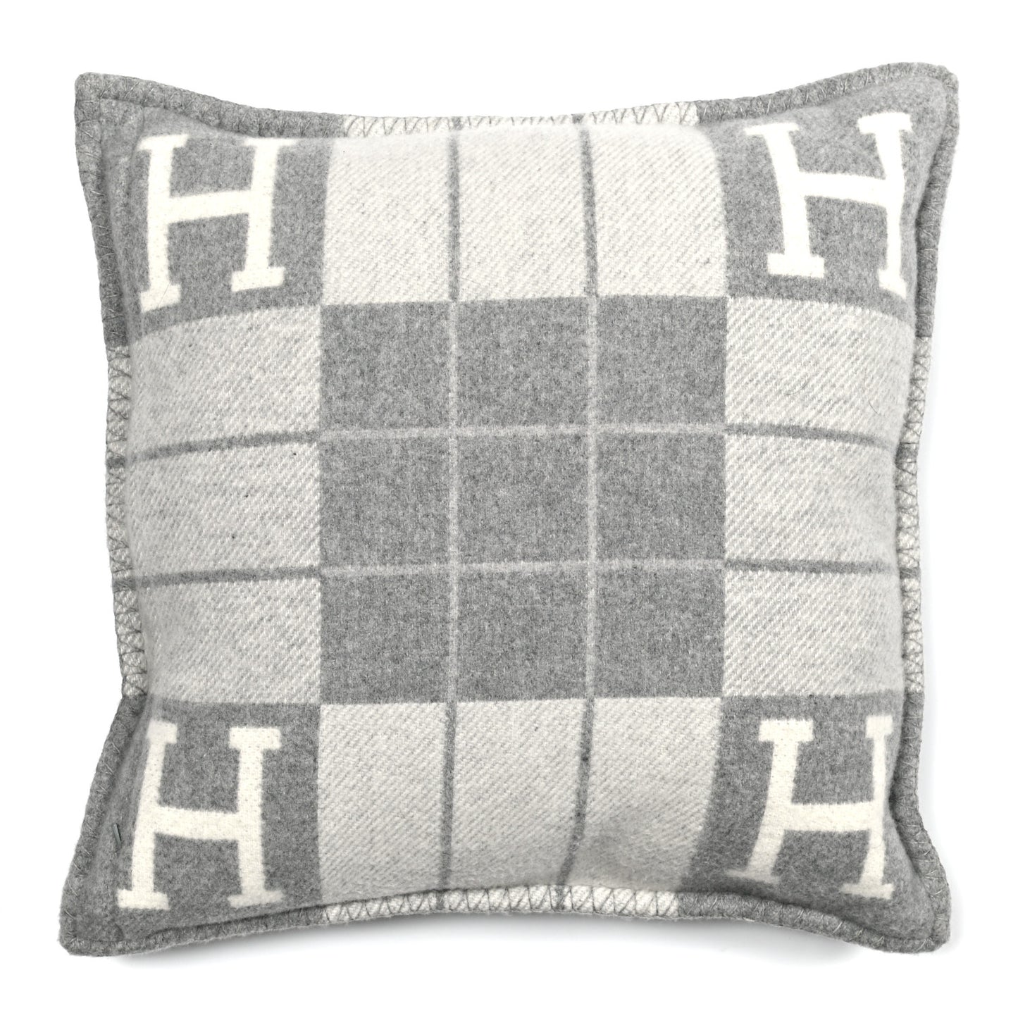 Wool Cashmere Avalon III Pillow PM Ecru Gris Clair