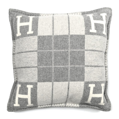 Hermes Wool Cashmere Avalon III Pillow PM Ecru Gris Clair 1 of 3