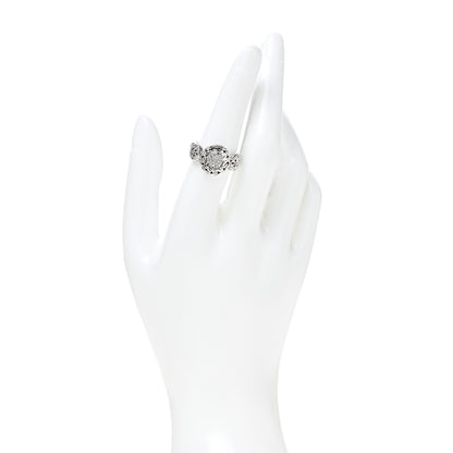 John Hardy Sterling Silver Diamond Small Circle Contour Ring 54 7 2 of 5