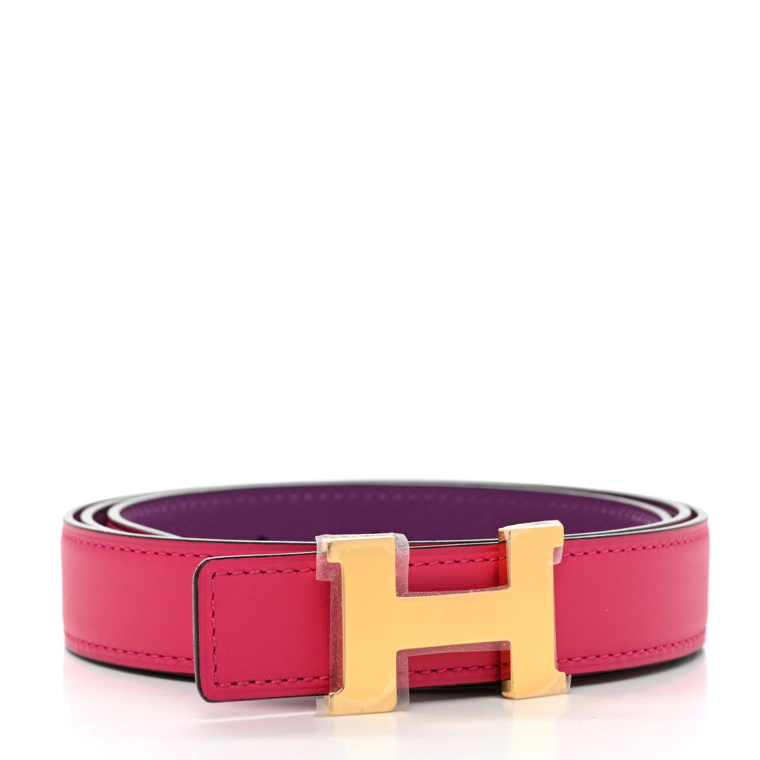Hermes Epsom Swift 32mm H Belt 90/36 Rose Mexico Anemone 3 of 8
