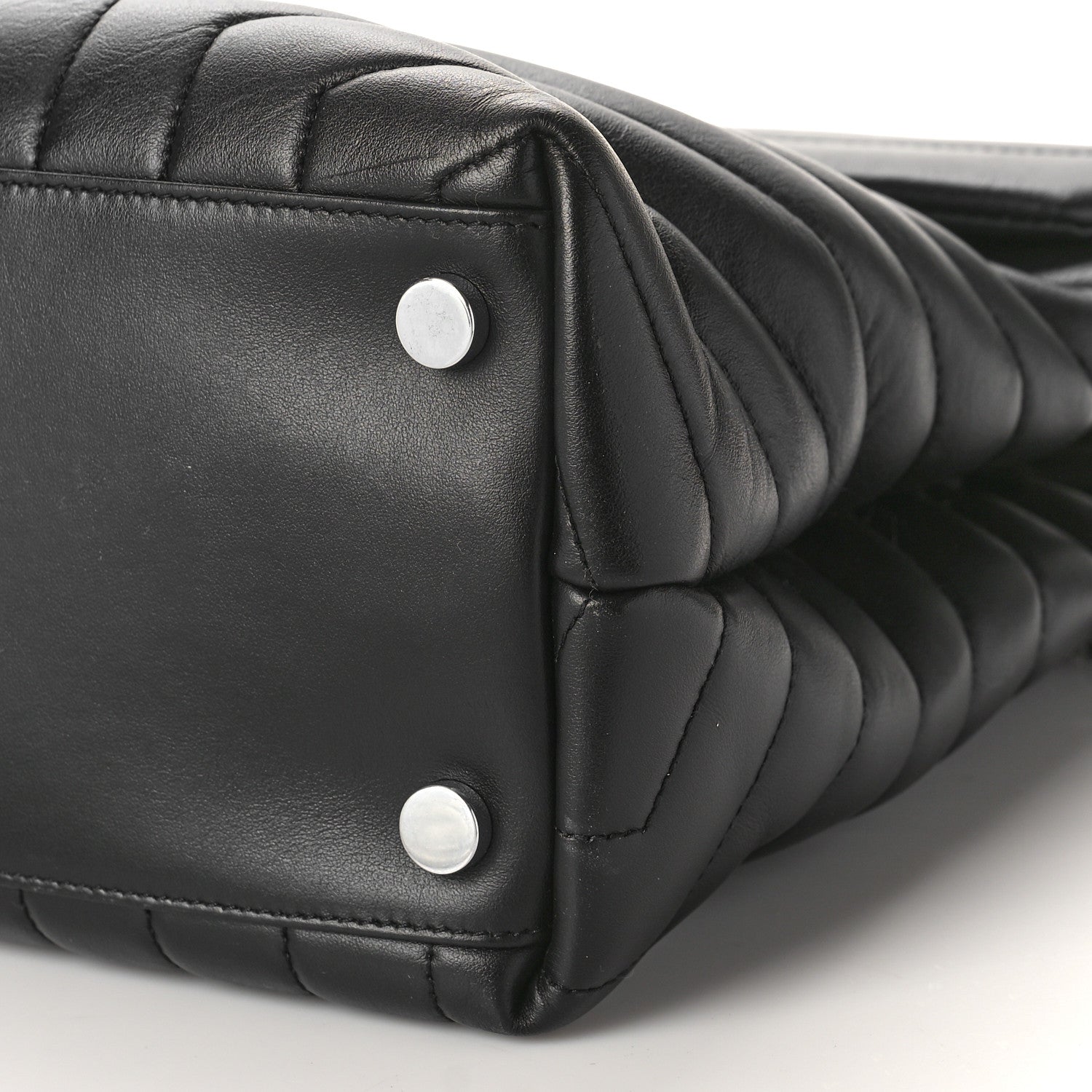 Saint Laurent Calfskin Y Quilted Monogram Large Loulou Chain Satchel Black 10 of 11