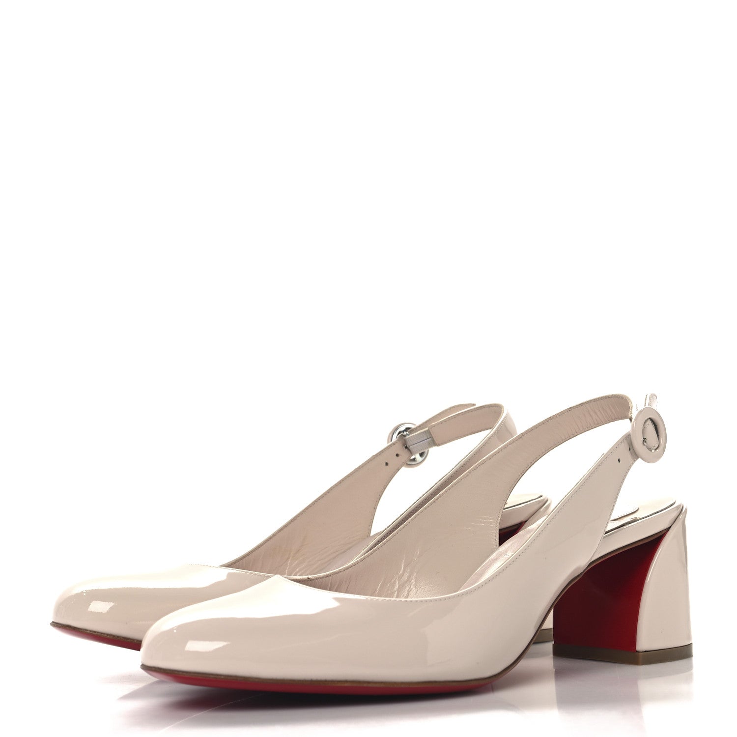 Christian Louboutin Patent So Jane Sling 55 Pump 38 Leche 4 of 8