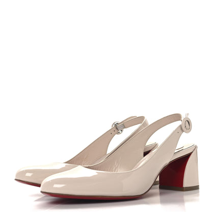 Christian Louboutin Patent So Jane Sling 55 Pump 38 Leche 4 of 8