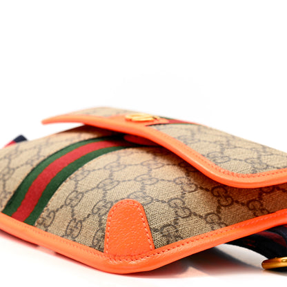 Gucci GG Supreme Monogram Web Small Ophidia Belt Bag Beige Ebony Orange Fluo 9 of 9