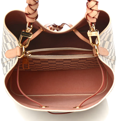 Louis Vuitton Damier Azur Braided Neonoe MM Peach Cream 4 of 12