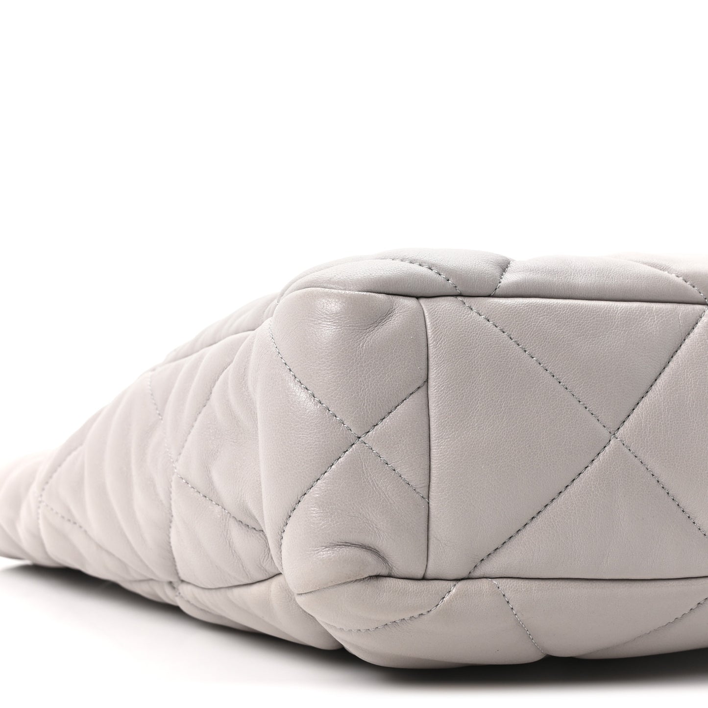 Lambskin Quilted Chanel 19 Shopping Bag Grey