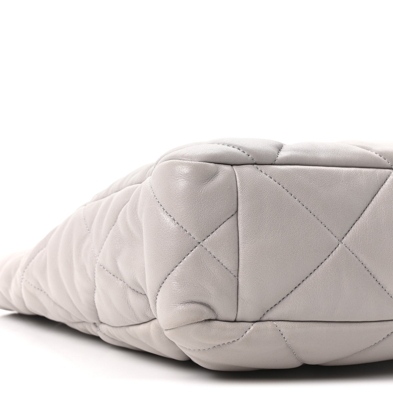 Chanel Lambskin Quilted Chanel 19 Shopping Bag Grey 9 of 10