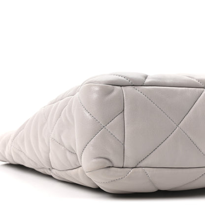 Chanel Lambskin Quilted Chanel 19 Shopping Bag Grey 9 of 10